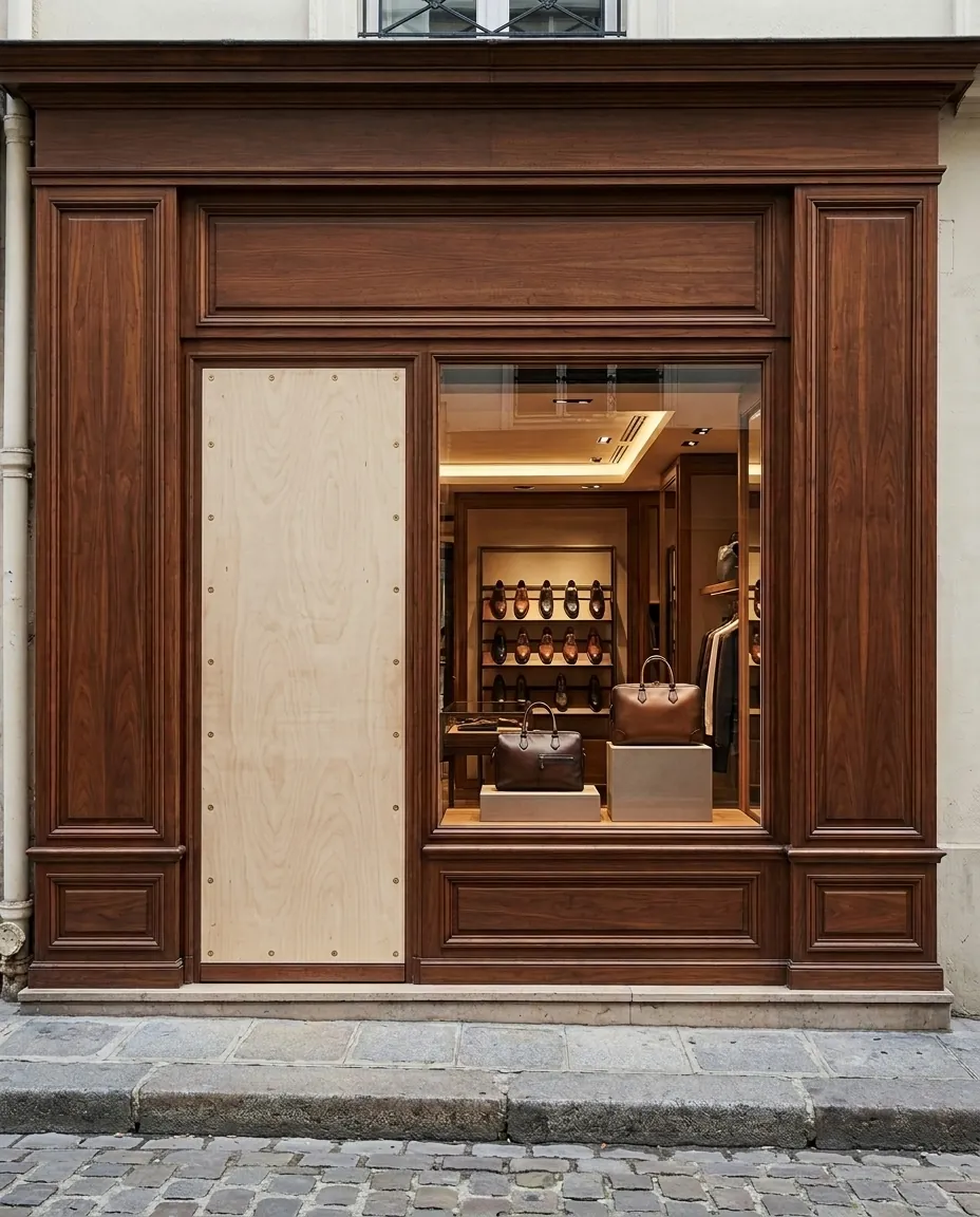 La même vitrine protégée par un panneau