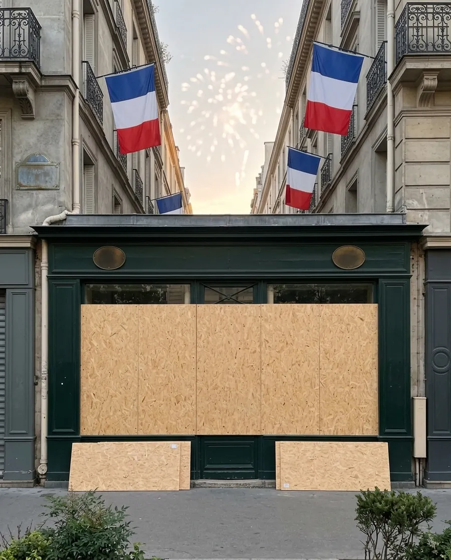 Protection de vitrine pour le 14 juillet